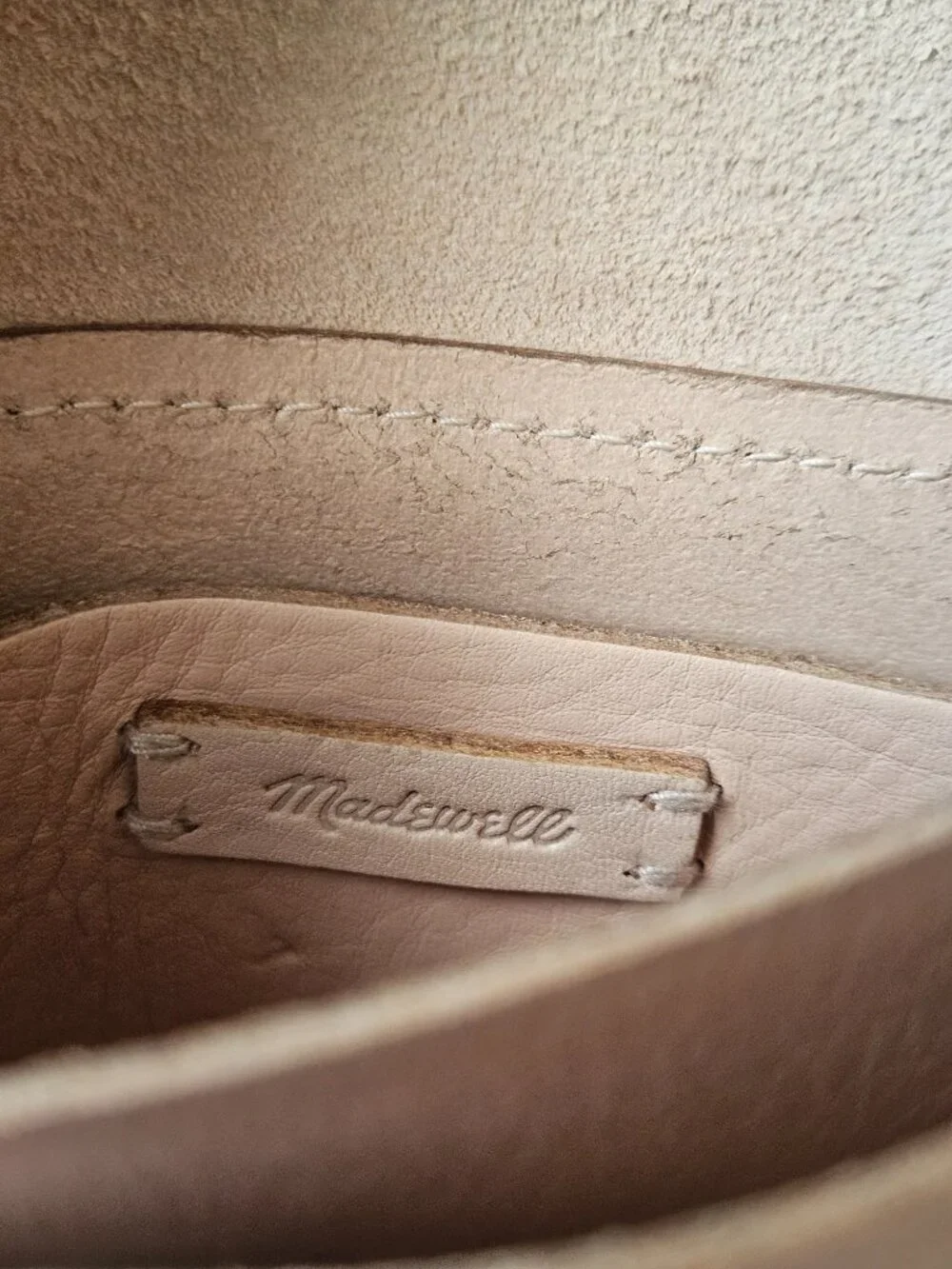 Madewell pale pink peach mini leather adjustable strap shoulder crossbody purse